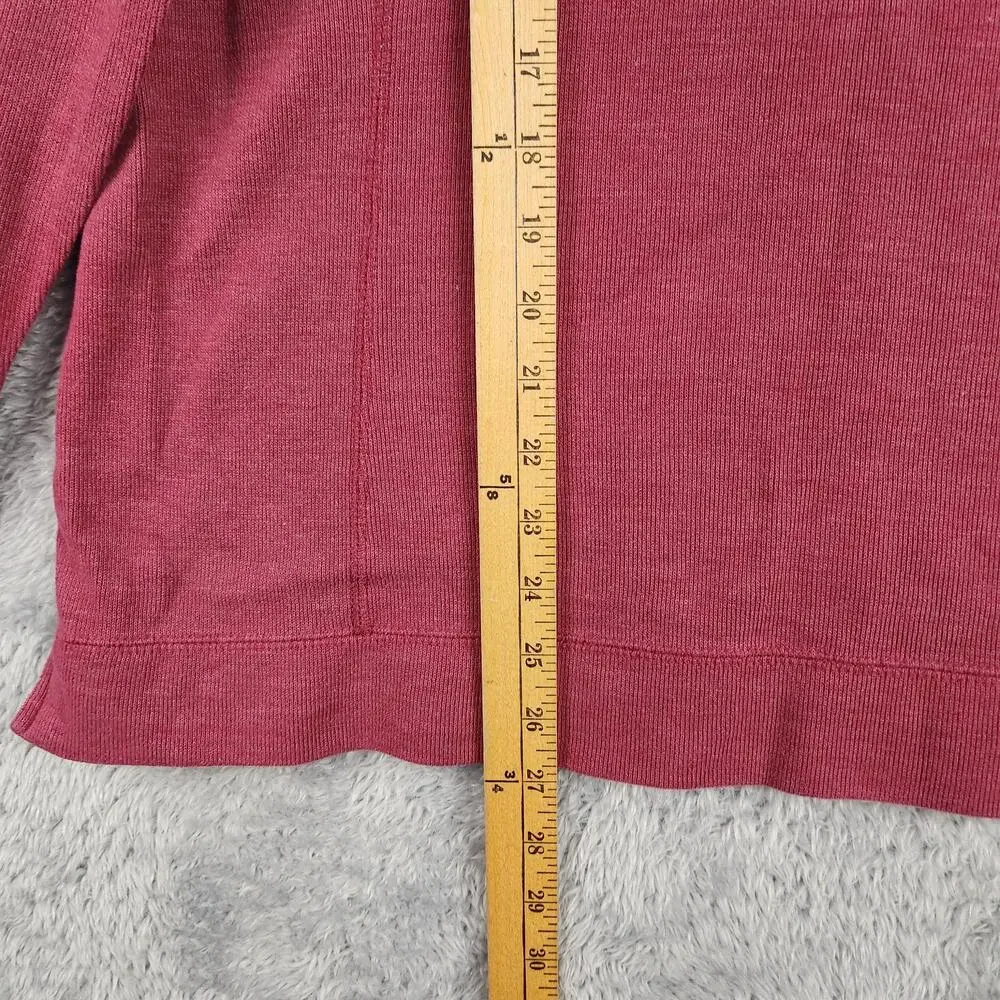 Eddie Bauer Sweater Mens XL Red Cotton Blend 1/4 Zip Mock Neck Knit Pullover